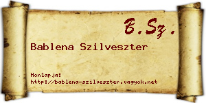 Bablena Szilveszter névjegykártya