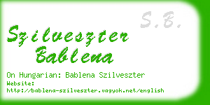 szilveszter bablena business card